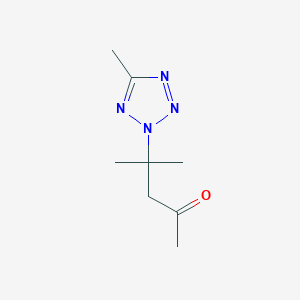 molecular formula C8H14N4O B5584474 4-methyl-4-(5-methyl-2H-tetrazol-2-yl)pentan-2-one 