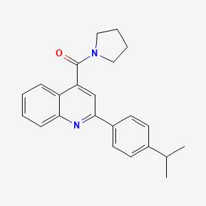 molecular formula C23H24N2O B5584491 2-(4-isopropylphenyl)-4-(1-pyrrolidinylcarbonyl)quinoline 