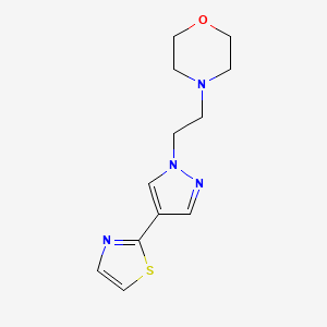 molecular formula C12H16N4OS B5584498 4-{2-[4-(1,3-thiazol-2-yl)-1H-pyrazol-1-yl]ethyl}morpholine 