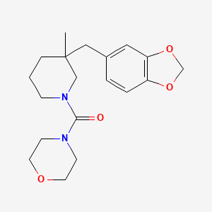 molecular formula C19H26N2O4 B5584507 4-{[3-(1,3-benzodioxol-5-ylmethyl)-3-methylpiperidin-1-yl]carbonyl}morpholine 