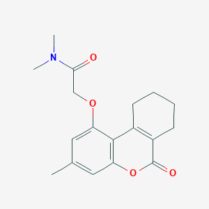 molecular formula C18H21NO4 B5584518 N,N-dimethyl-2-[(3-methyl-6-oxo-7,8,9,10-tetrahydro-6H-benzo[c]chromen-1-yl)oxy]acetamide 