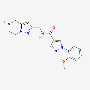 molecular formula C18H20N6O2 B5584524 1-(2-methoxyphenyl)-N-(4,5,6,7-tetrahydropyrazolo[1,5-a]pyrazin-2-ylmethyl)-1H-pyrazole-4-carboxamide hydrochloride 