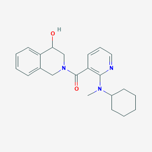 molecular formula C22H27N3O2 B5584531 2-({2-[cyclohexyl(methyl)amino]pyridin-3-yl}carbonyl)-1,2,3,4-tetrahydroisoquinolin-4-ol 