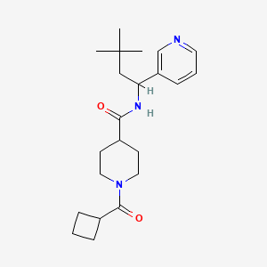 molecular formula C22H33N3O2 B5584546 1-(cyclobutylcarbonyl)-N-[3,3-dimethyl-1-(3-pyridinyl)butyl]-4-piperidinecarboxamide 