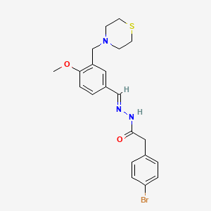 2-(4-bromophenyl)-N'-[4-methoxy-3-(4-thiomorpholinylmethyl)benzylidene]acetohydrazide