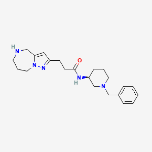 molecular formula C22H31N5O B5584572 N-[(3S)-1-benzyl-3-piperidinyl]-3-(5,6,7,8-tetrahydro-4H-pyrazolo[1,5-a][1,4]diazepin-2-yl)propanamide 