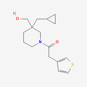 molecular formula C16H23NO2S B5584585 [3-(cyclopropylmethyl)-1-(3-thienylacetyl)piperidin-3-yl]methanol 
