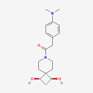 molecular formula C18H26N2O3 B5584600 (1R*,3S*)-7-{[4-(dimethylamino)phenyl]acetyl}-7-azaspiro[3.5]nonane-1,3-diol 