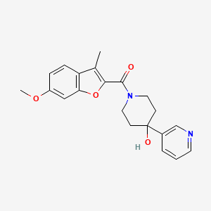 molecular formula C21H22N2O4 B5584603 1-[(6-methoxy-3-methyl-1-benzofuran-2-yl)carbonyl]-4-(3-pyridinyl)-4-piperidinol 