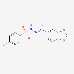 molecular formula C14H11ClN2O4S B5584620 N'-(1,3-benzodioxol-5-ylmethylene)-4-chlorobenzenesulfonohydrazide 