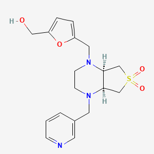 (5-{[(4aS*,7aR*)-6,6-dioxido-4-(3-pyridinylmethyl)hexahydrothieno[3,4-b]pyrazin-1(2H)-yl]methyl}-2-furyl)methanol