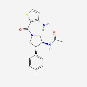 N-[(3S*,4R*)-1-[(3-amino-2-thienyl)carbonyl]-4-(4-methylphenyl)-3-pyrrolidinyl]acetamide