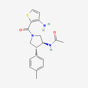 molecular formula C18H21N3O2S B5584636 N-[(3S*,4R*)-1-[(3-amino-2-thienyl)carbonyl]-4-(4-methylphenyl)-3-pyrrolidinyl]acetamide 