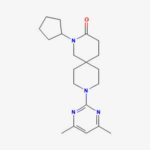 molecular formula C20H30N4O B5584681 2-cyclopentyl-9-(4,6-dimethylpyrimidin-2-yl)-2,9-diazaspiro[5.5]undecan-3-one 