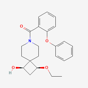 molecular formula C23H27NO4 B5584686 (1R*,3S*)-3-ethoxy-7-(2-phenoxybenzoyl)-7-azaspiro[3.5]nonan-1-ol 