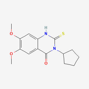 molecular formula C15H18N2O3S B5584699 3-cyclopentyl-6,7-dimethoxy-2-thioxo-2,3-dihydro-4(1H)-quinazolinone 