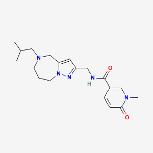 molecular formula C19H27N5O2 B5584715 N-[(5-isobutyl-5,6,7,8-tetrahydro-4H-pyrazolo[1,5-a][1,4]diazepin-2-yl)methyl]-1-methyl-6-oxo-1,6-dihydropyridine-3-carboxamide 