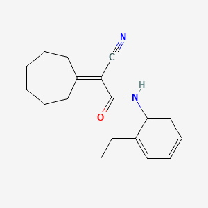 2-cyano-2-cycloheptylidene-N-(2-ethylphenyl)acetamide