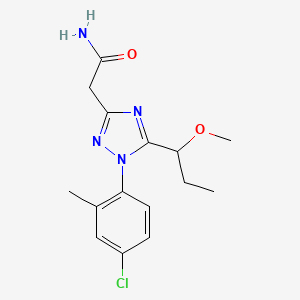 molecular formula C15H19ClN4O2 B5584748 2-[1-(4-chloro-2-methylphenyl)-5-(1-methoxypropyl)-1H-1,2,4-triazol-3-yl]acetamide 