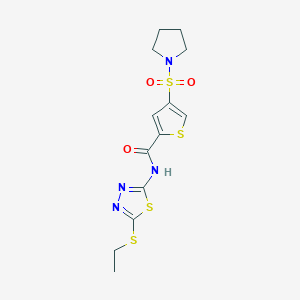 N-[5-(ethylthio)-1,3,4-thiadiazol-2-yl]-4-(1-pyrrolidinylsulfonyl)-2-thiophenecarboxamide