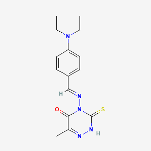 4-({(E)-[4-(diethylamino)phenyl]methylidene}amino)-6-methyl-3-thioxo-3,4-dihydro-1,2,4-triazin-5(2H)-one