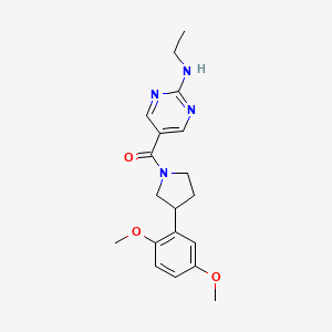 5-{[3-(2,5-dimethoxyphenyl)-1-pyrrolidinyl]carbonyl}-N-ethyl-2-pyrimidinamine