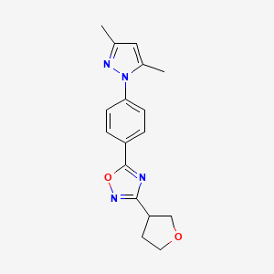 5-[4-(3,5-dimethyl-1H-pyrazol-1-yl)phenyl]-3-(tetrahydrofuran-3-yl)-1,2,4-oxadiazole