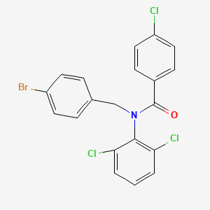 molecular formula C20H13BrCl3NO B5584790 N-(4-bromobenzyl)-4-chloro-N-(2,6-dichlorophenyl)benzamide 