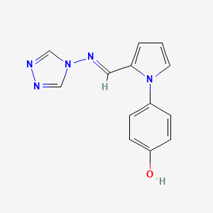 molecular formula C13H11N5O B5584804 4-{2-[(4H-1,2,4-triazol-4-ylimino)methyl]-1H-pyrrol-1-yl}phenol 