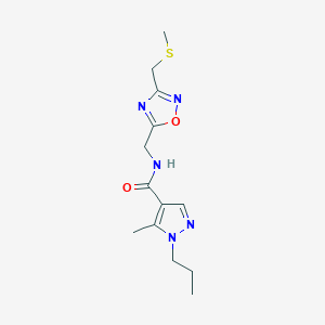 5-methyl-N-({3-[(methylthio)methyl]-1,2,4-oxadiazol-5-yl}methyl)-1-propyl-1H-pyrazole-4-carboxamide