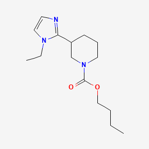 molecular formula C15H25N3O2 B5584814 butyl 3-(1-ethyl-1H-imidazol-2-yl)-1-piperidinecarboxylate 