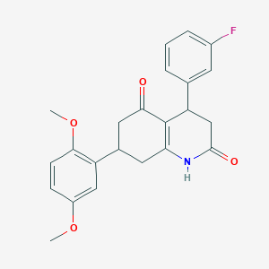 molecular formula C23H22FNO4 B5584817 7-(2,5-dimethoxyphenyl)-4-(3-fluorophenyl)-4,6,7,8-tetrahydro-2,5(1H,3H)-quinolinedione 