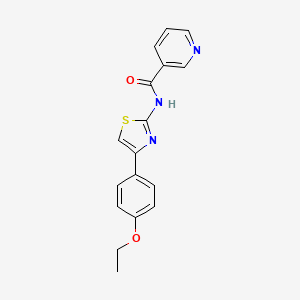 molecular formula C17H15N3O2S B5584826 N-[4-(4-ethoxyphenyl)-1,3-thiazol-2-yl]nicotinamide 