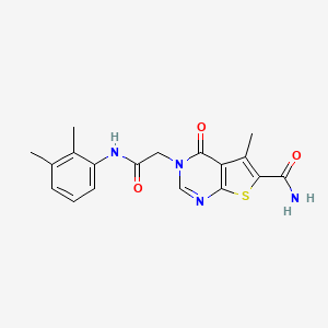 molecular formula C18H18N4O3S B5584847 3-{2-[(2,3-dimethylphenyl)amino]-2-oxoethyl}-5-methyl-4-oxo-3,4-dihydrothieno[2,3-d]pyrimidine-6-carboxamide 
