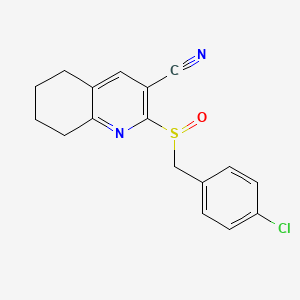 molecular formula C17H15ClN2OS B5584855 2-[(4-chlorobenzyl)sulfinyl]-5,6,7,8-tetrahydro-3-quinolinecarbonitrile 