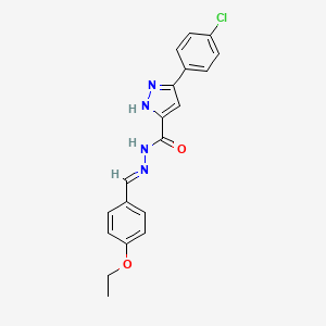 molecular formula C19H17ClN4O2 B5584856 3-(4-chlorophenyl)-N'-(4-ethoxybenzylidene)-1H-pyrazole-5-carbohydrazide 