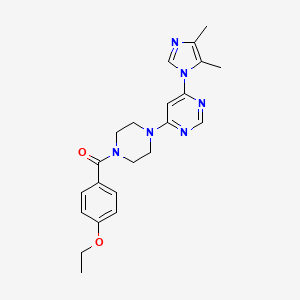 molecular formula C22H26N6O2 B5584864 4-(4,5-dimethyl-1H-imidazol-1-yl)-6-[4-(4-ethoxybenzoyl)-1-piperazinyl]pyrimidine 