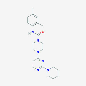 molecular formula C22H30N6O B5584883 N-(2,4-dimethylphenyl)-4-[2-(1-piperidinyl)-4-pyrimidinyl]-1-piperazinecarboxamide 