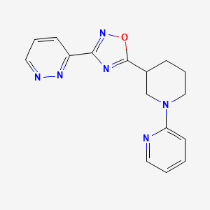 molecular formula C16H16N6O B5584890 3-{5-[1-(2-pyridinyl)-3-piperidinyl]-1,2,4-oxadiazol-3-yl}pyridazine 