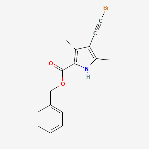 molecular formula C16H14BrNO2 B5584914 benzyl 4-(bromoethynyl)-3,5-dimethyl-1H-pyrrole-2-carboxylate 