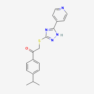 molecular formula C18H18N4OS B5584919 1-(4-isopropylphenyl)-2-{[5-(4-pyridinyl)-4H-1,2,4-triazol-3-yl]thio}ethanone 