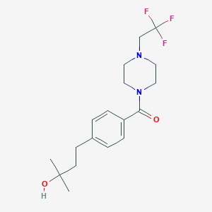 molecular formula C18H25F3N2O2 B5584920 2-methyl-4-(4-{[4-(2,2,2-trifluoroethyl)-1-piperazinyl]carbonyl}phenyl)-2-butanol 