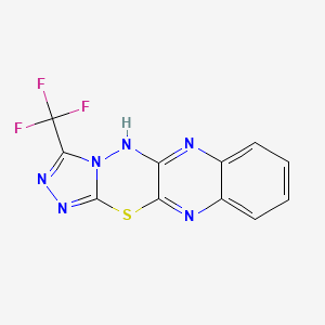 molecular formula C11H5F3N6S B5584934 3-(trifluoromethyl)-5H-[1,2,4]triazolo[3',4':2,3][1,3,4]thiadiazino[5,6-b]quinoxaline 