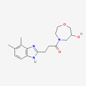 molecular formula C17H23N3O3 B5584975 4-[3-(4,5-dimethyl-1H-benzimidazol-2-yl)propanoyl]-1,4-oxazepan-6-ol 