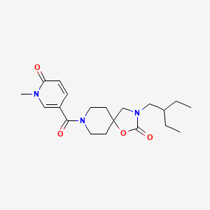 molecular formula C20H29N3O4 B5584997 3-(2-ethylbutyl)-8-[(1-methyl-6-oxo-1,6-dihydropyridin-3-yl)carbonyl]-1-oxa-3,8-diazaspiro[4.5]decan-2-one 