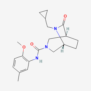 molecular formula C20H27N3O3 B5585005 (1S*,5R*)-6-(cyclopropylmethyl)-N-(2-methoxy-5-methylphenyl)-7-oxo-3,6-diazabicyclo[3.2.2]nonane-3-carboxamide 