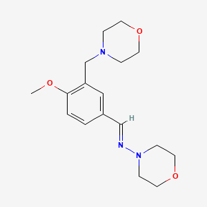 molecular formula C17H25N3O3 B5585020 N-[4-methoxy-3-(4-morpholinylmethyl)benzylidene]-4-morpholinamine 