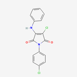 molecular formula C16H10Cl2N2O2 B5585047 3-anilino-4-chloro-1-(4-chlorophenyl)-1H-pyrrole-2,5-dione 