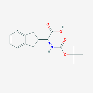 B558506 (R)-2-((tert-Butoxycarbonyl)amino)-2-(2,3-dihydro-1H-inden-2-yl)acetic acid CAS No. 181227-48-5