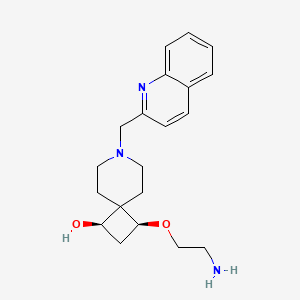 molecular formula C20H27N3O2 B5585077 rel-(1R,3S)-3-(2-氨基乙氧基)-7-(2-喹啉基甲基)-7-氮杂螺[3.5]壬烷-1-醇二盐酸盐 